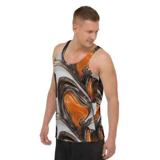 Molten Umber on a Men's Tank Top
