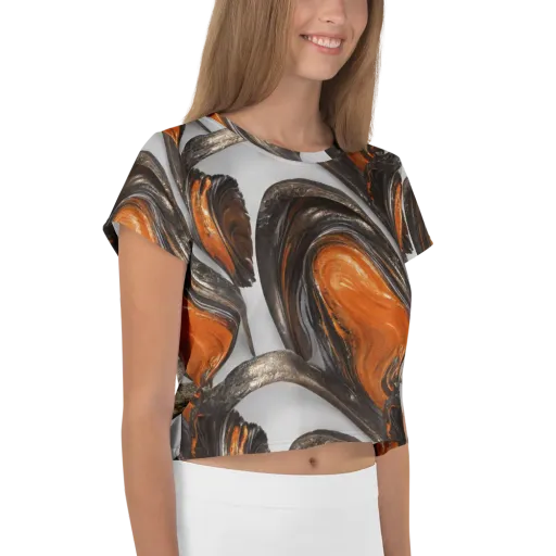 Molten Umber on a Crop Tee