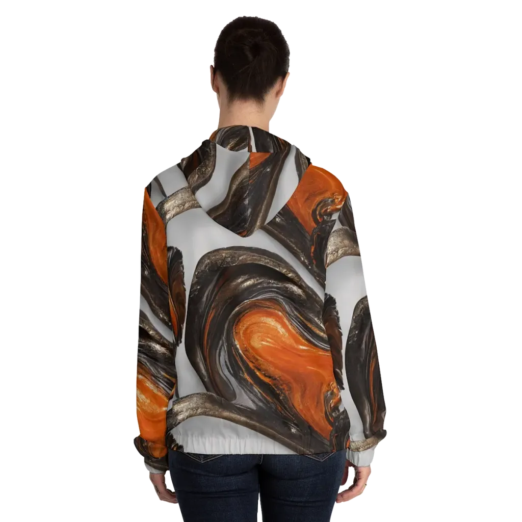 Molten Umber on Women's Full-Zip Hoodie — Back On Person