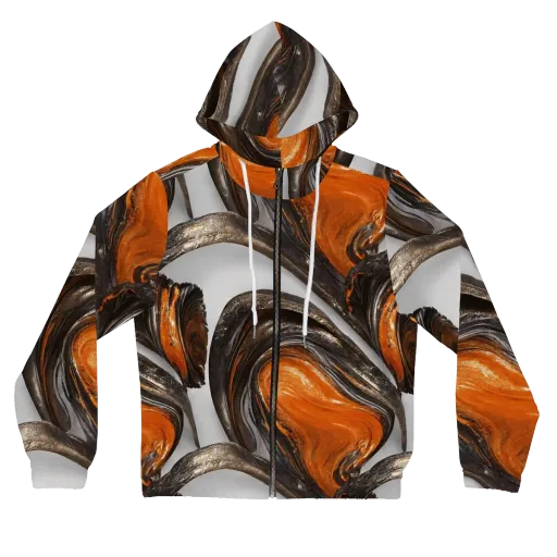 Molten Umber on a Women's Full-Zip Hoodie