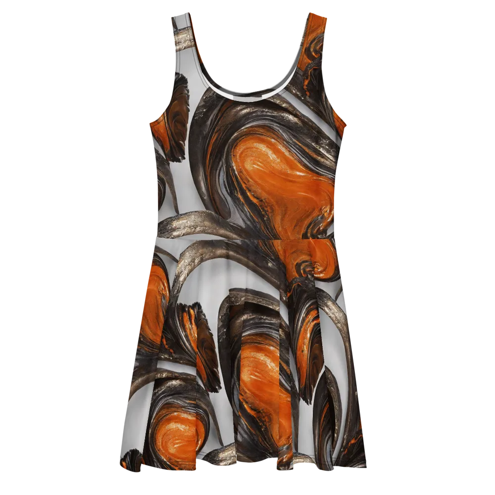 Molten Umber on Skater Dress — Front