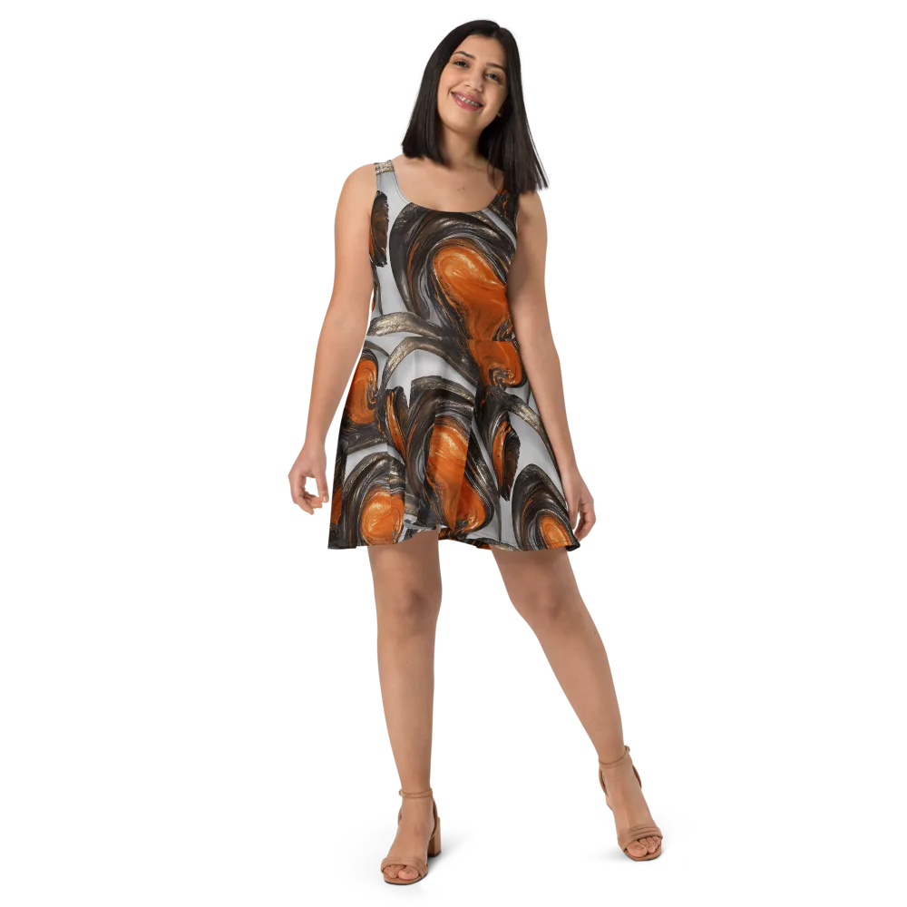 Molten Umber on Skater Dress — Front