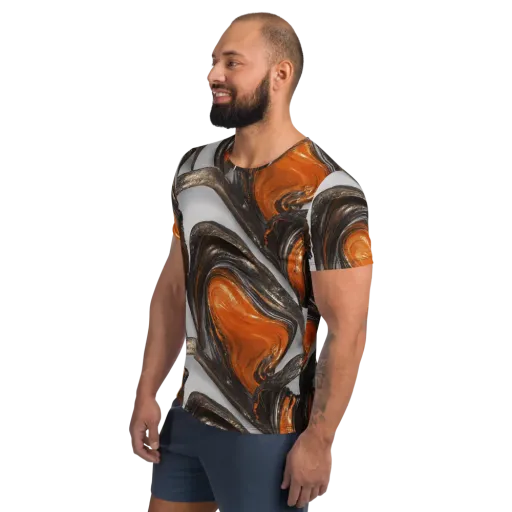 Molten Umber on a Men's Athletic T-Shirt