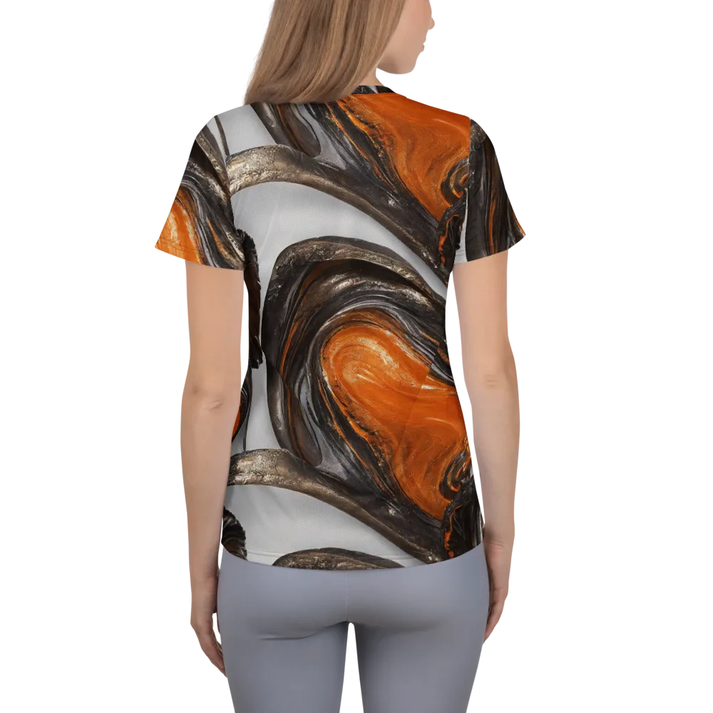 Molten Umber on Women's Athletic T-Shirt — Back