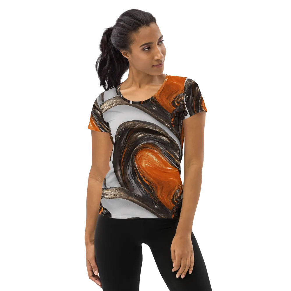 Molten Umber on Women's Athletic T-Shirt — Front