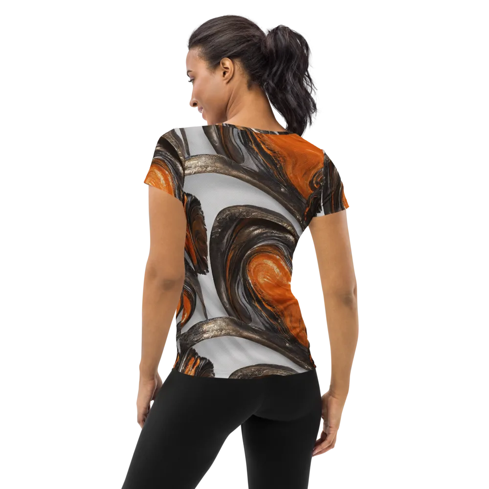 Molten Umber on Women's Athletic T-Shirt — Back