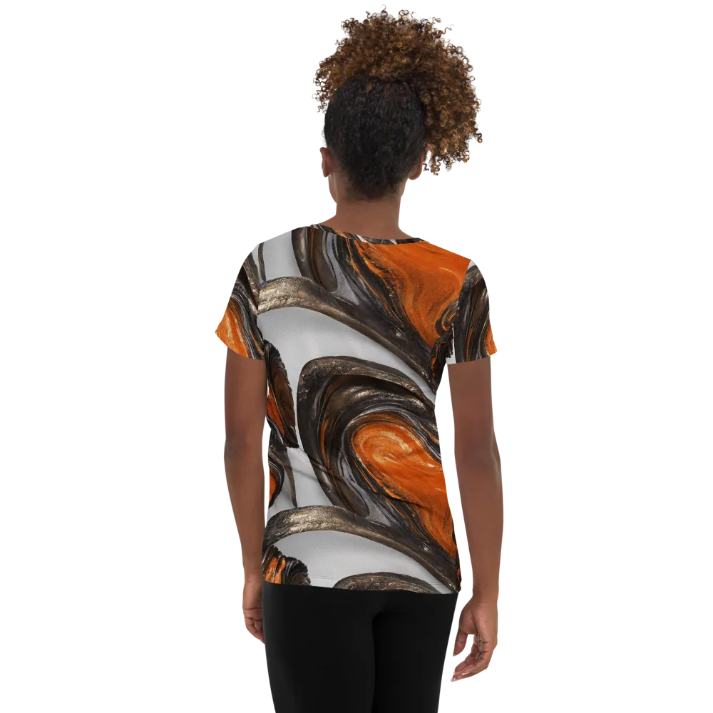 Molten Umber on Women's Athletic T-Shirt — Back
