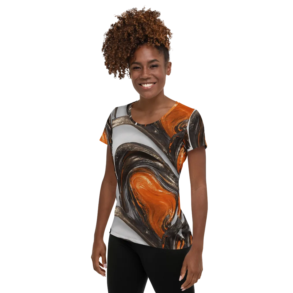 Molten Umber on Women's Athletic T-Shirt — Left