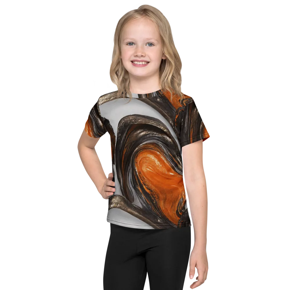 Molten Umber on Kids Crew Neck T-Shirt — Front