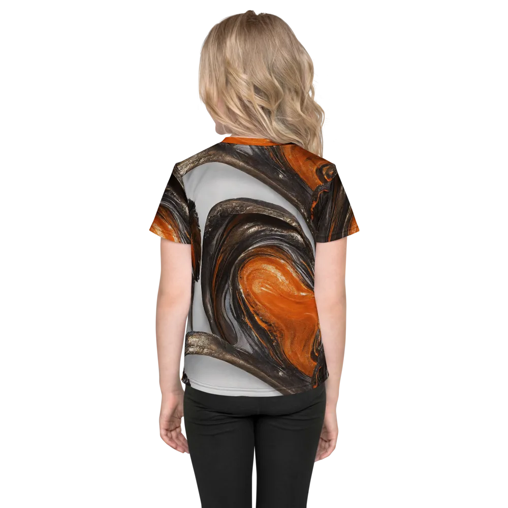 Molten Umber on Kids Crew Neck T-Shirt — Back