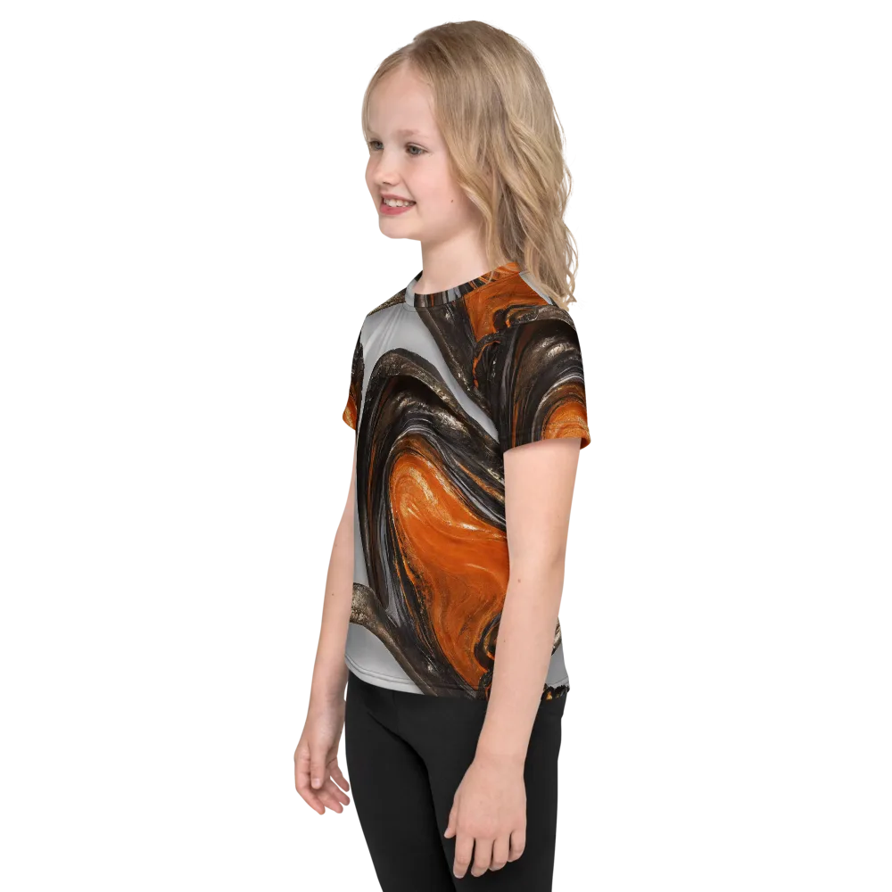Molten Umber on Kids Crew Neck T-Shirt — Left