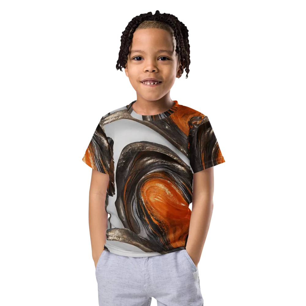 Molten Umber on Kids Crew Neck T-Shirt — Front