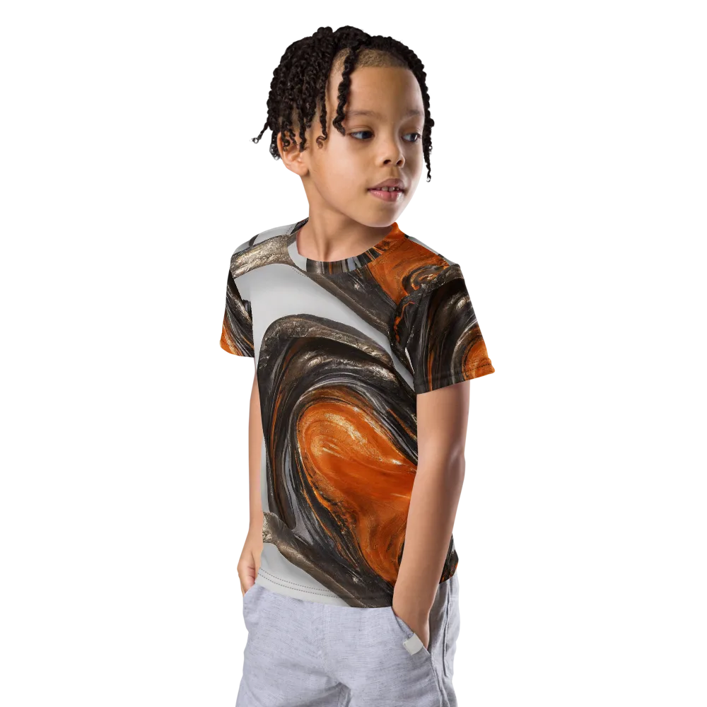 Molten Umber on Kids Crew Neck T-Shirt — Left Front
