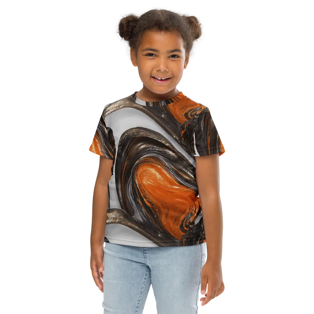 Molten Umber on Kids Crew Neck T-Shirt — Front