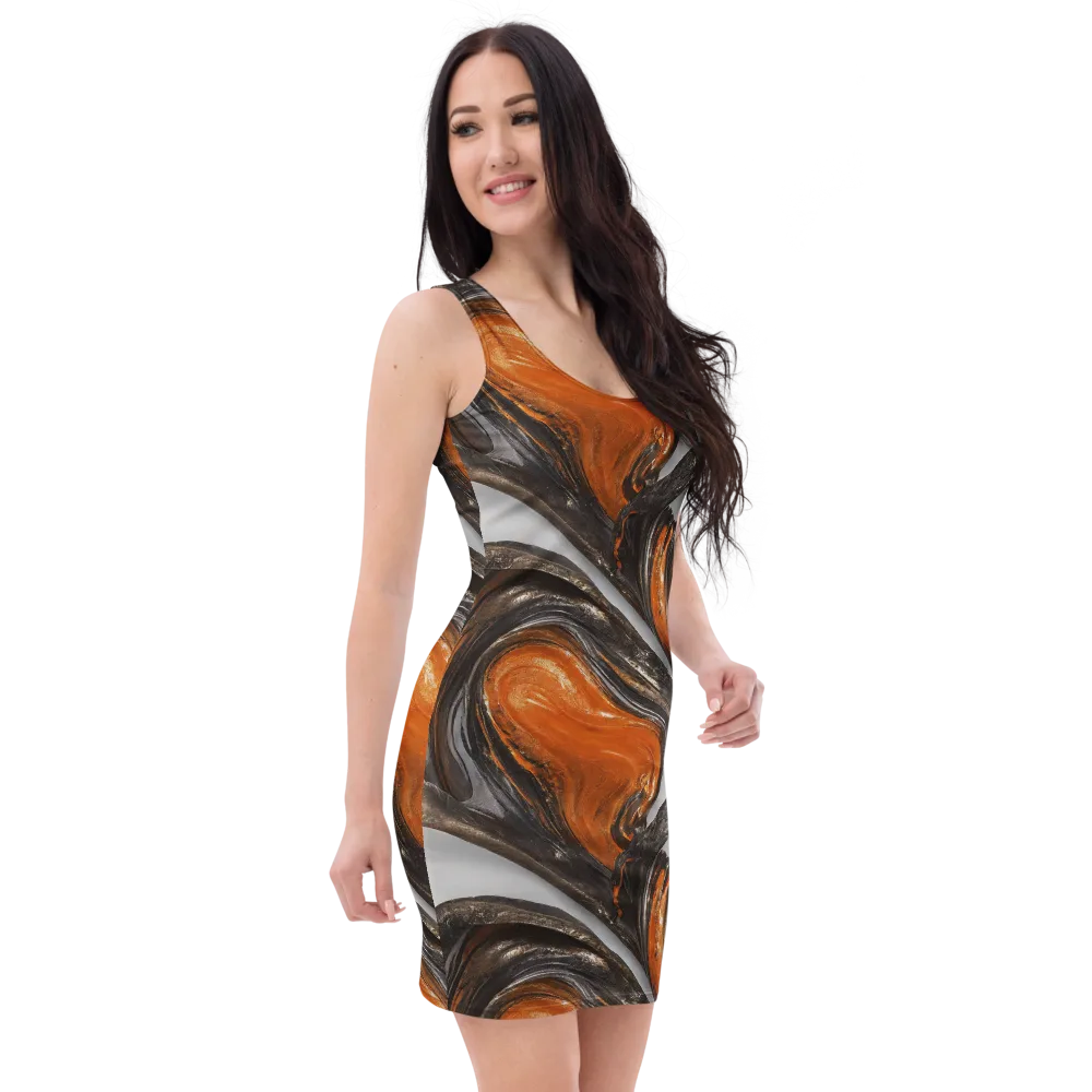 Molten Umber on Bodycon Dress — Right Front