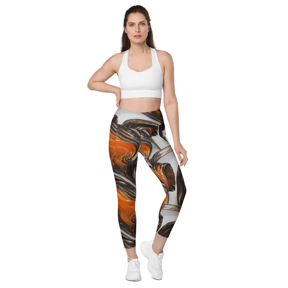 Molten Umber on Leggings with Pockets — Front