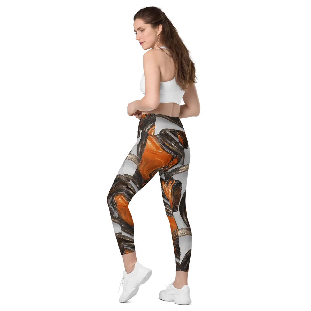 Molten Umber on Leggings with Pockets — Left Back