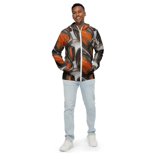 Molten Umber on a Men's Windbreaker