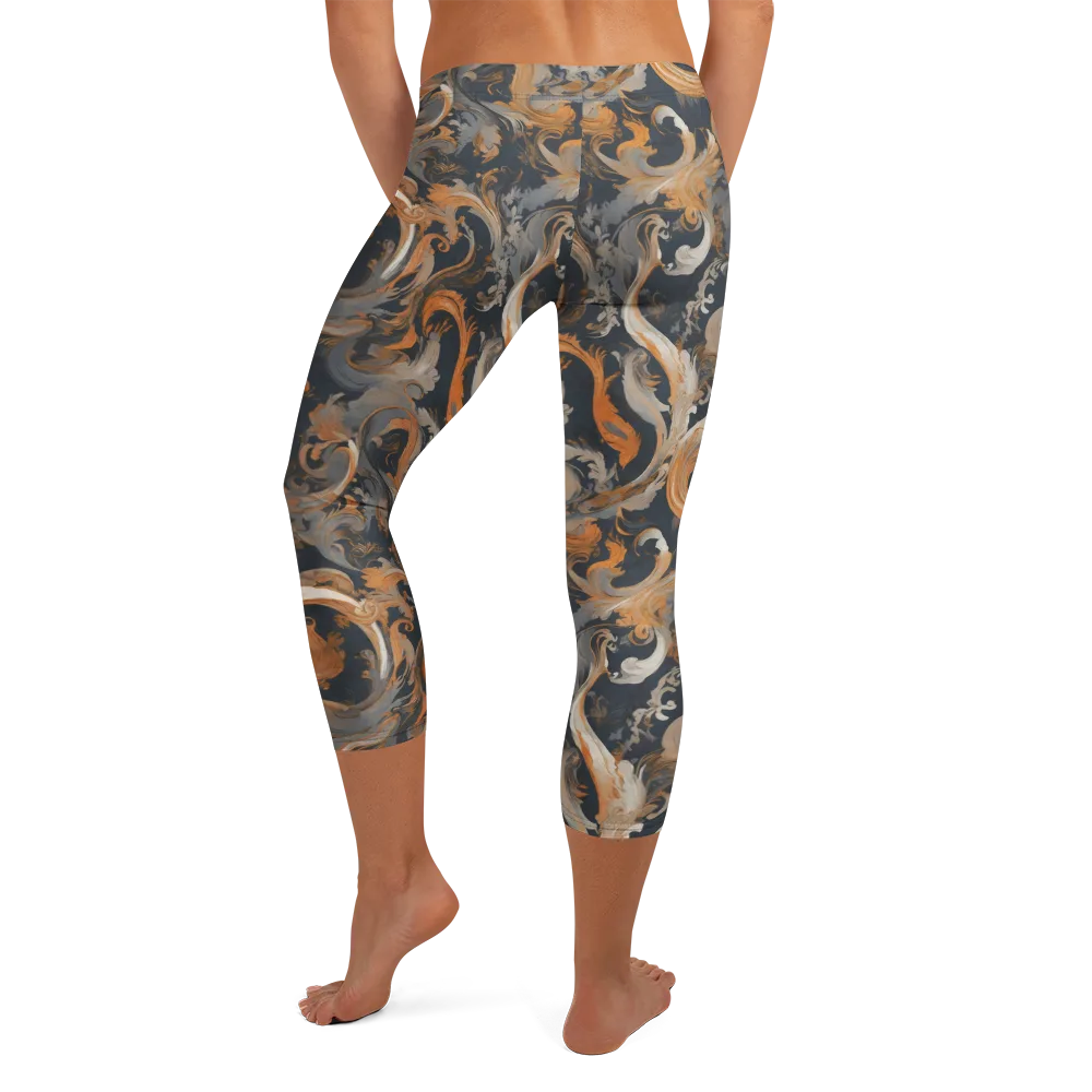 Nocturne Arabesque on Capri Leggings — Back
