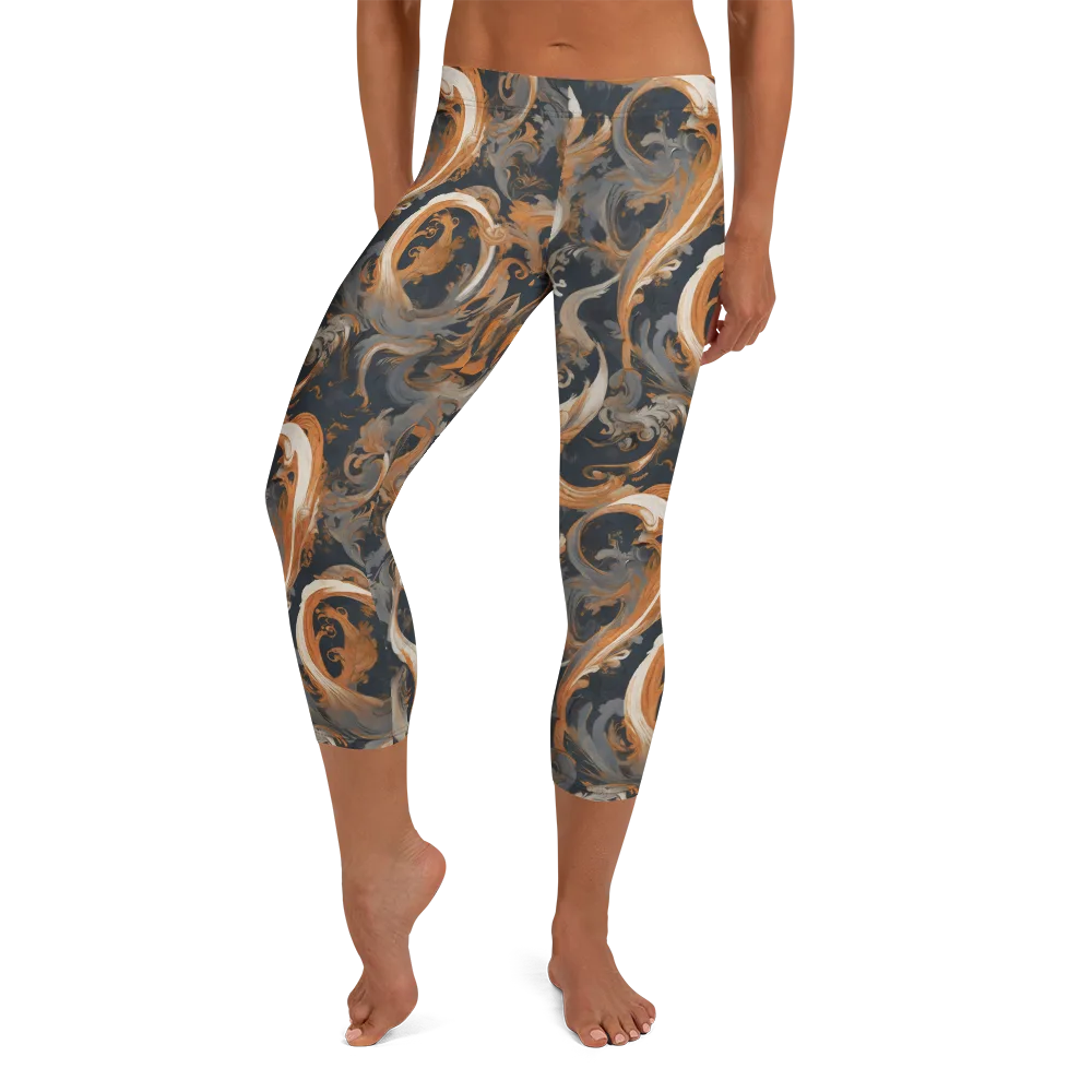 Nocturne Arabesque on Capri Leggings — Front