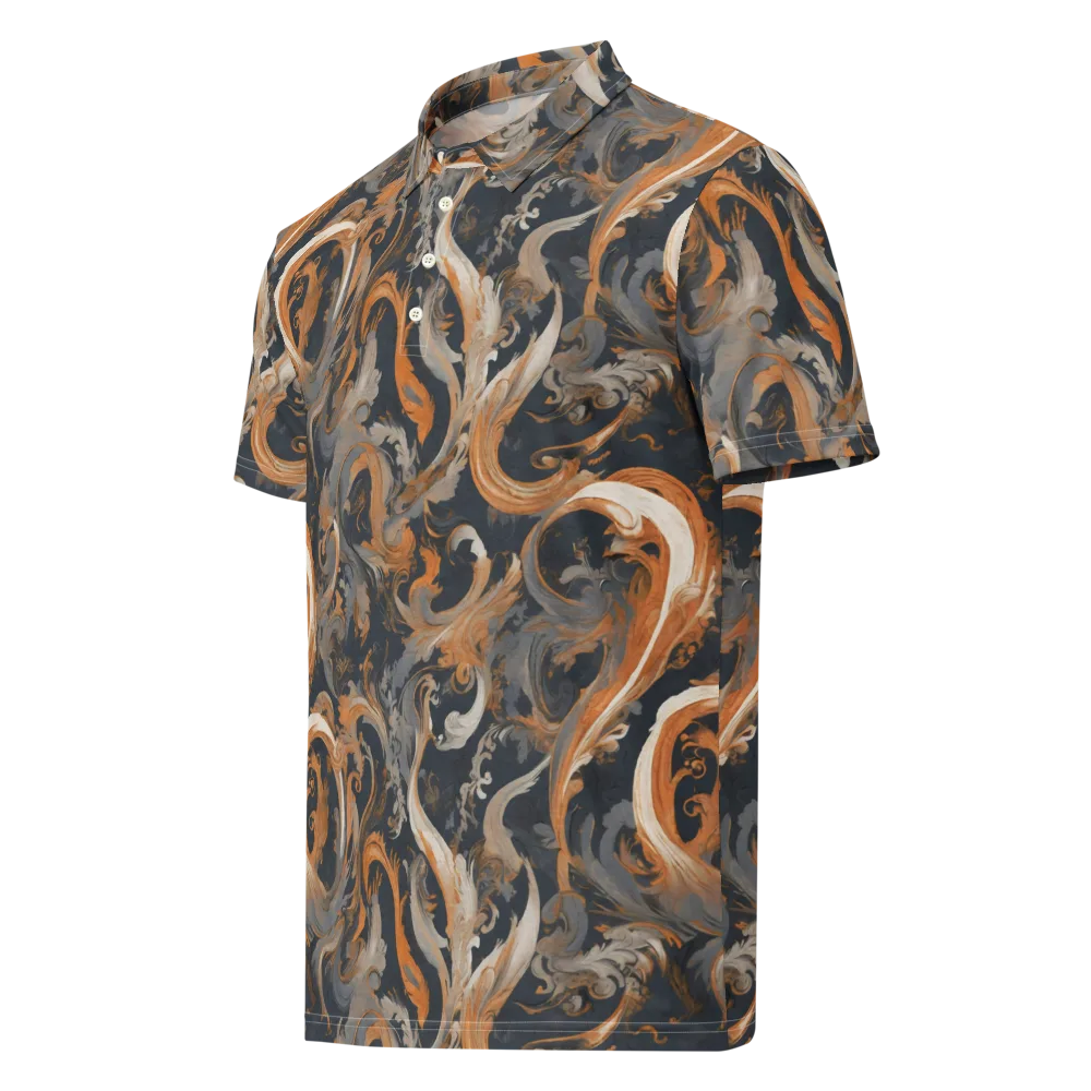 Nocturne Arabesque on Men's Slim Fit Polo Shirt — Left Front