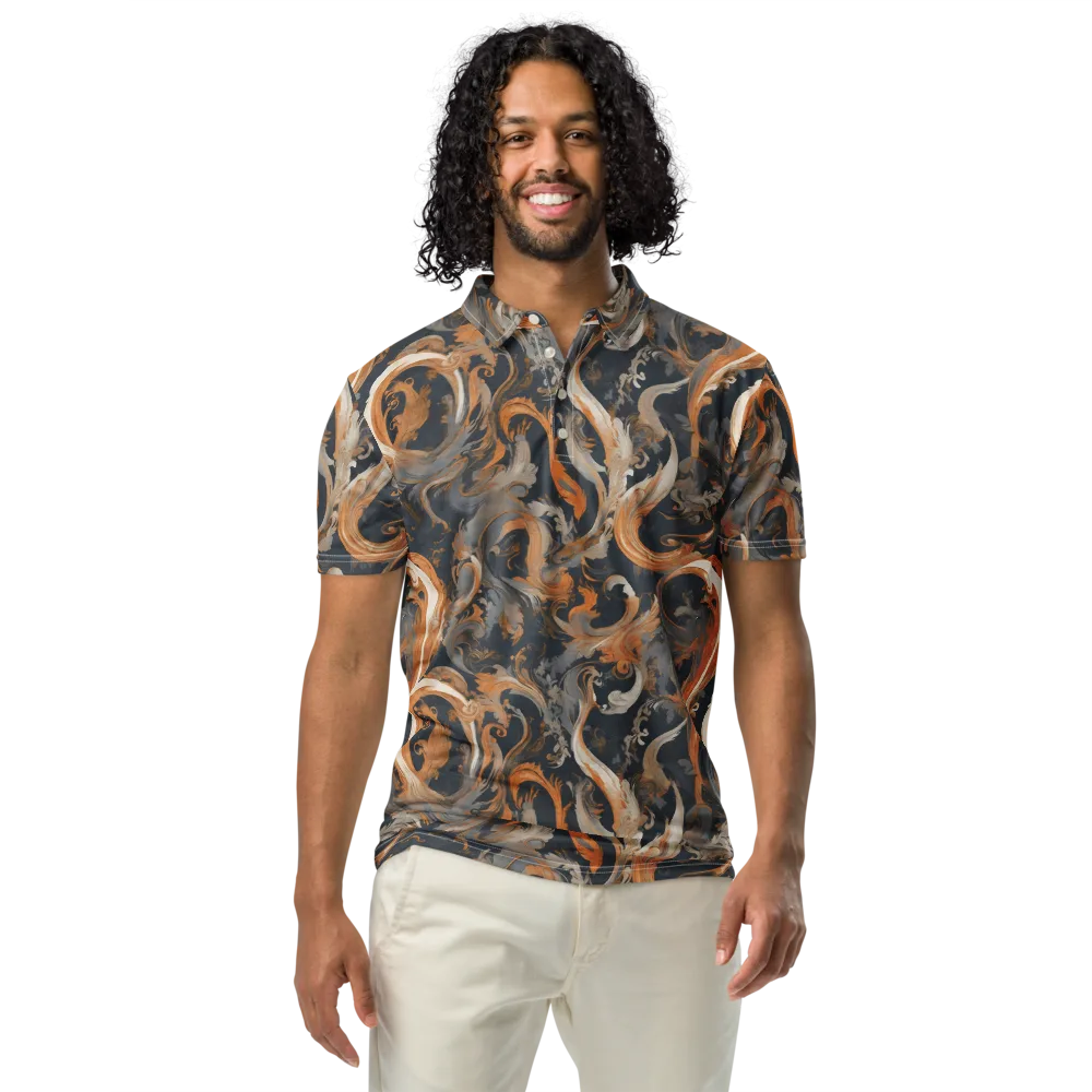 Nocturne Arabesque on Men's Slim Fit Polo Shirt — Front