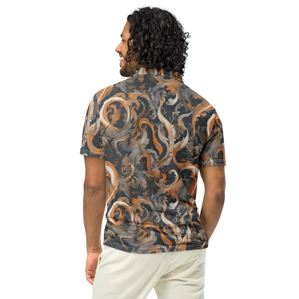 Nocturne Arabesque on Men's Slim Fit Polo Shirt — Back