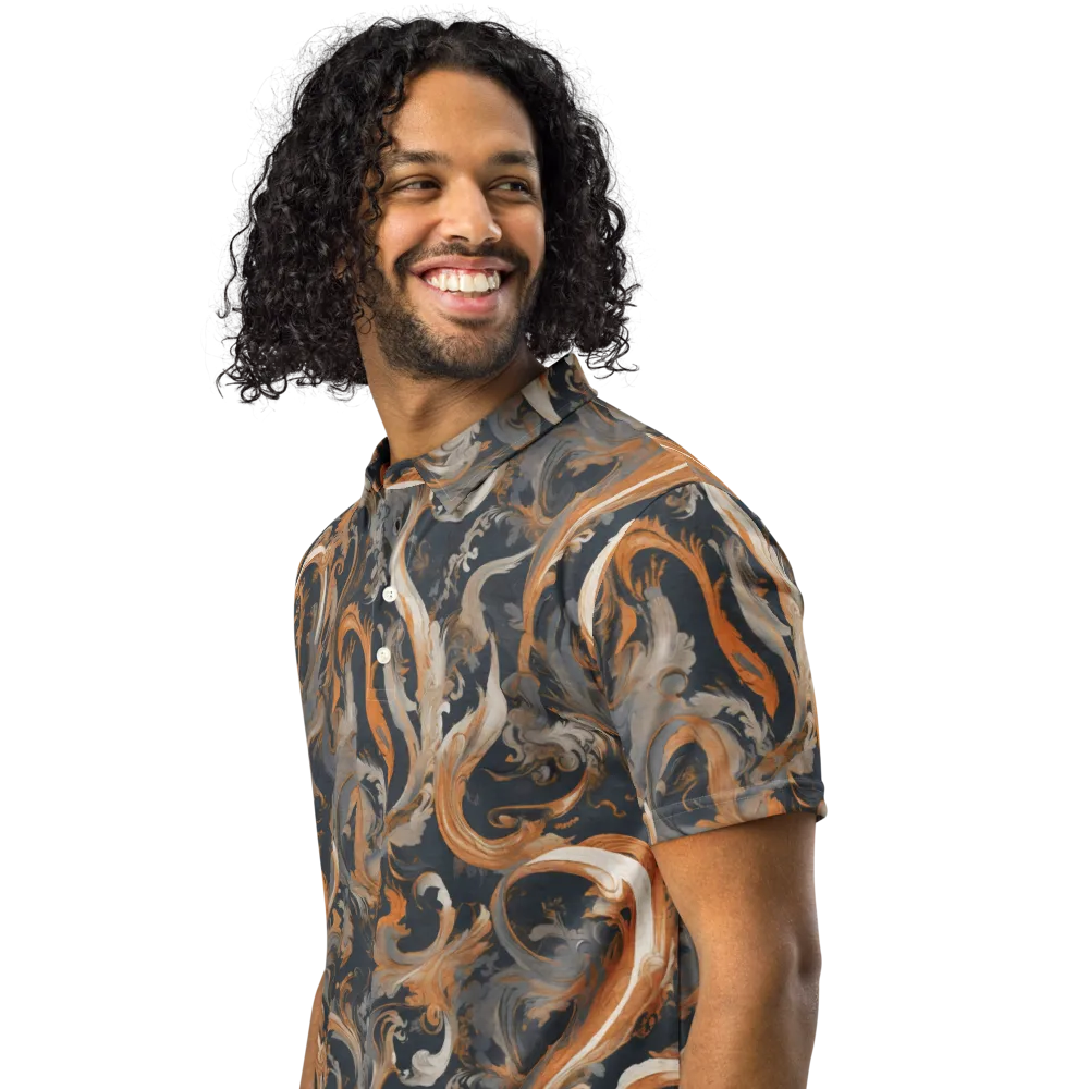 Nocturne Arabesque on Men's Slim Fit Polo Shirt — Left Front