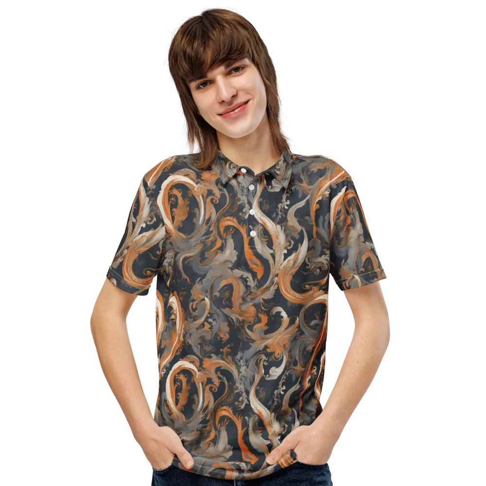 Nocturne Arabesque on Men's Slim Fit Polo Shirt — Front