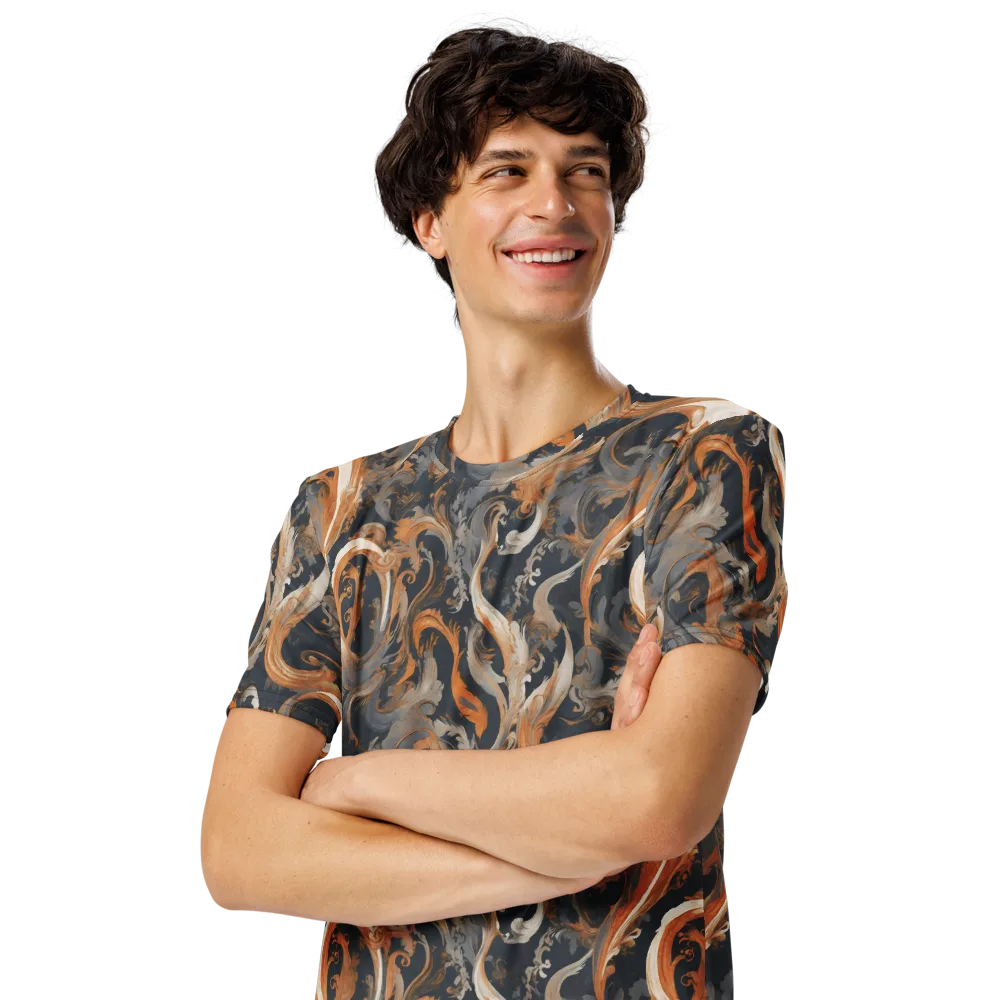 Nocturne Arabesque on Men's Crew Neck T-Shirt — Left Front