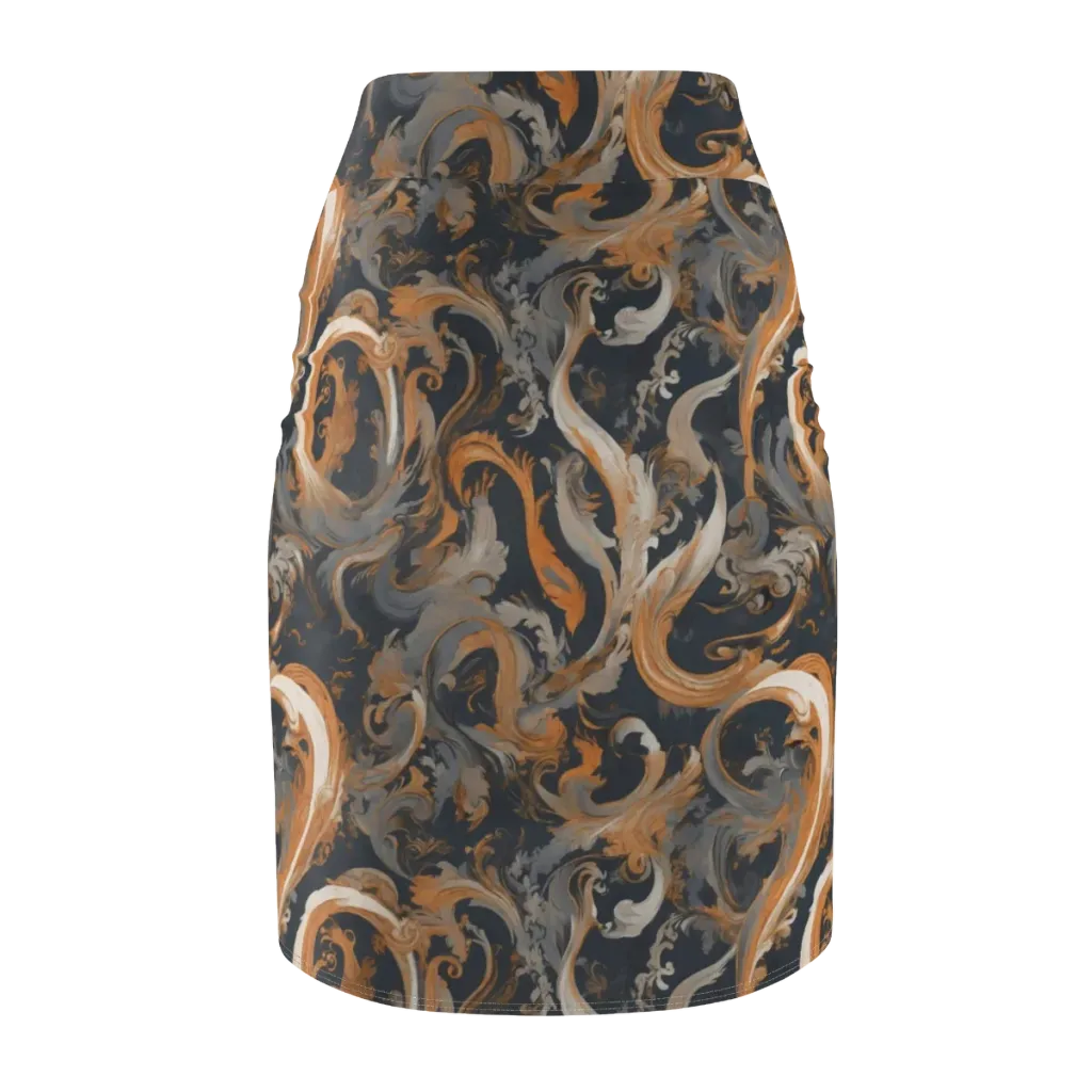 Nocturne Arabesque on Pencil Skirt — Back