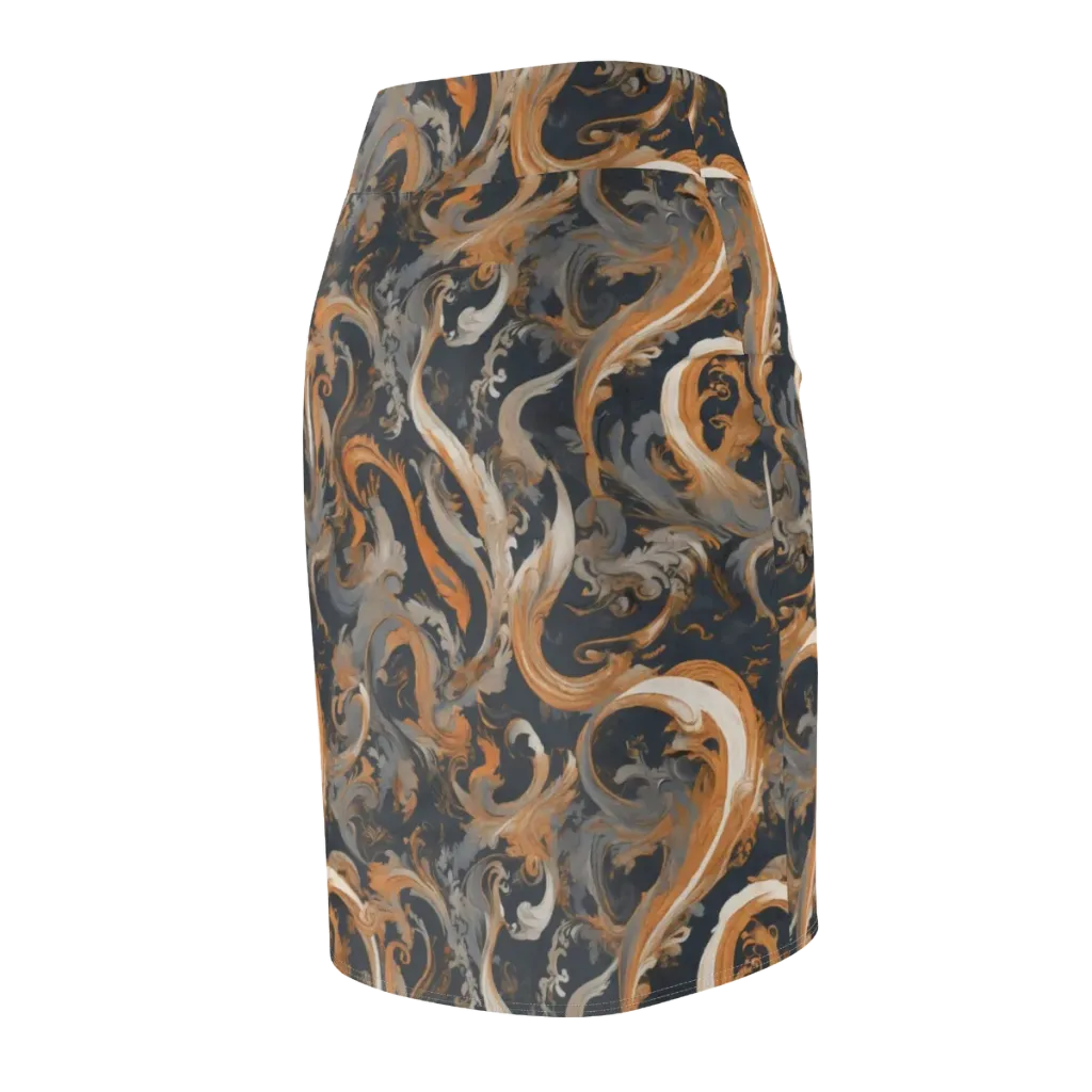 Nocturne Arabesque on Pencil Skirt — Back Side