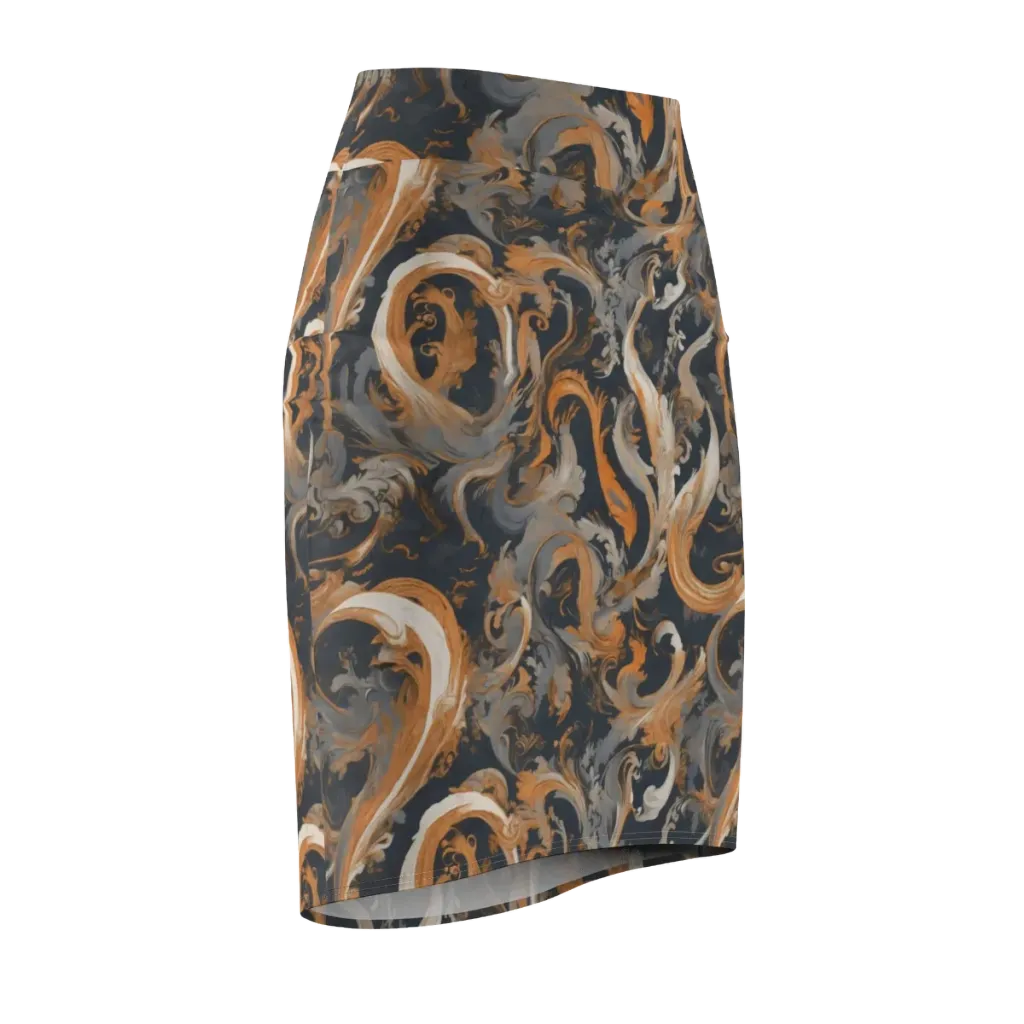 Nocturne Arabesque on Pencil Skirt — Front Side