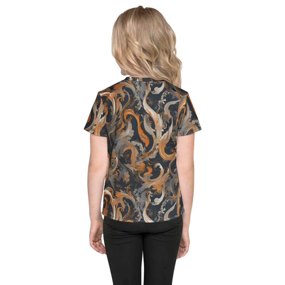 Nocturne Arabesque on Kids Crew Neck T-Shirt — Back