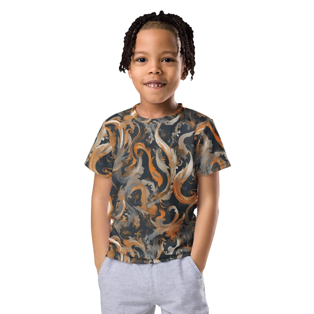 Nocturne Arabesque on Kids Crew Neck T-Shirt — Front