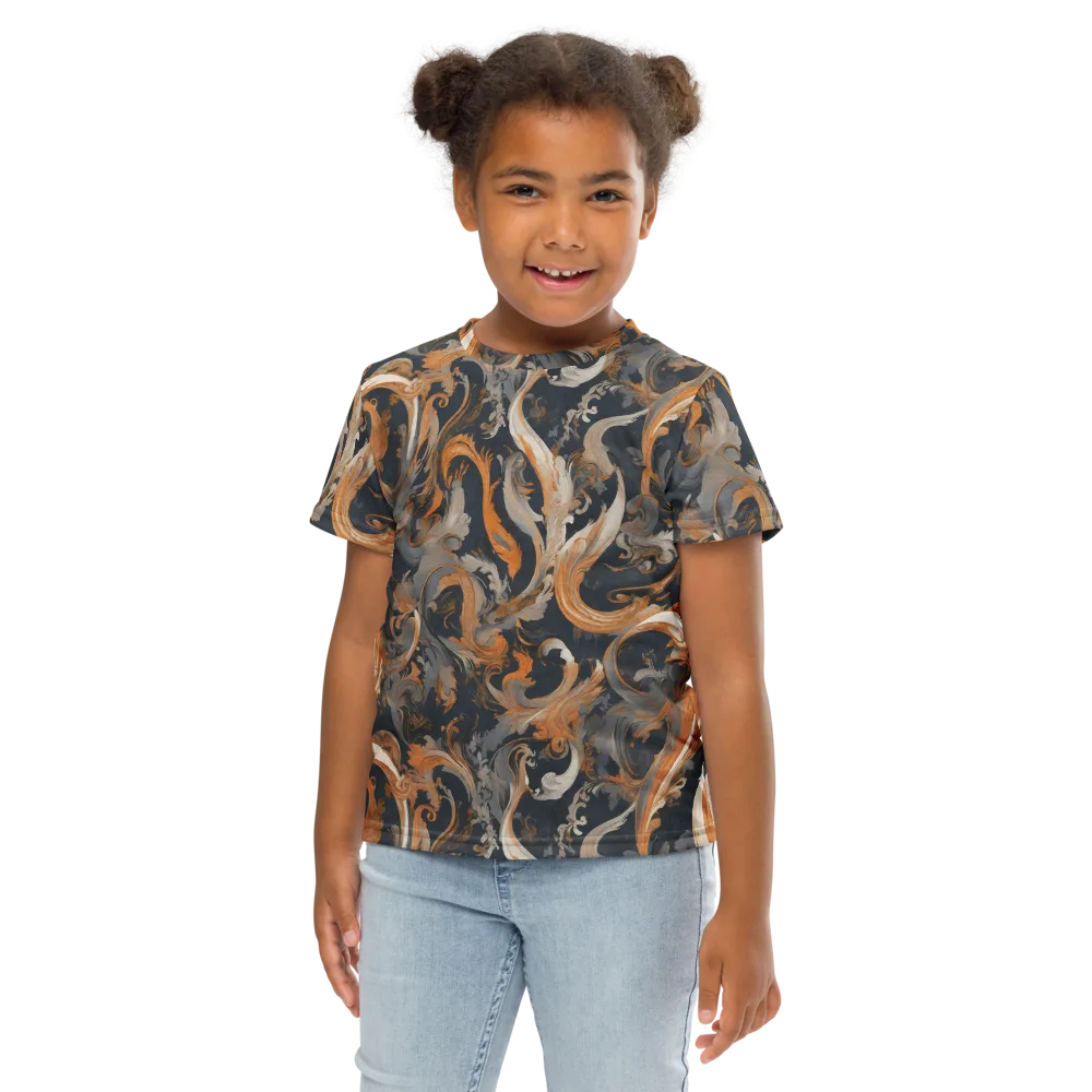 Nocturne Arabesque on Kids Crew Neck T-Shirt — Front