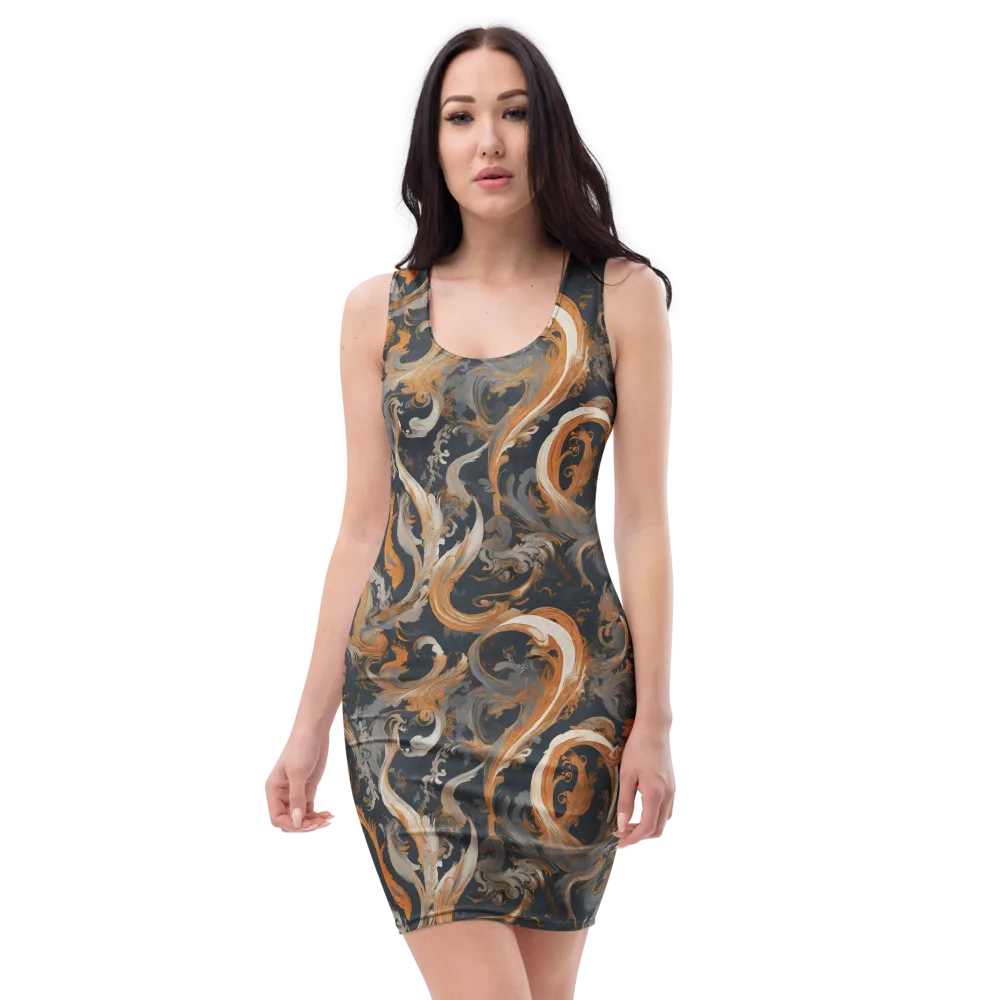 Nocturne Arabesque on Bodycon Dress — Front