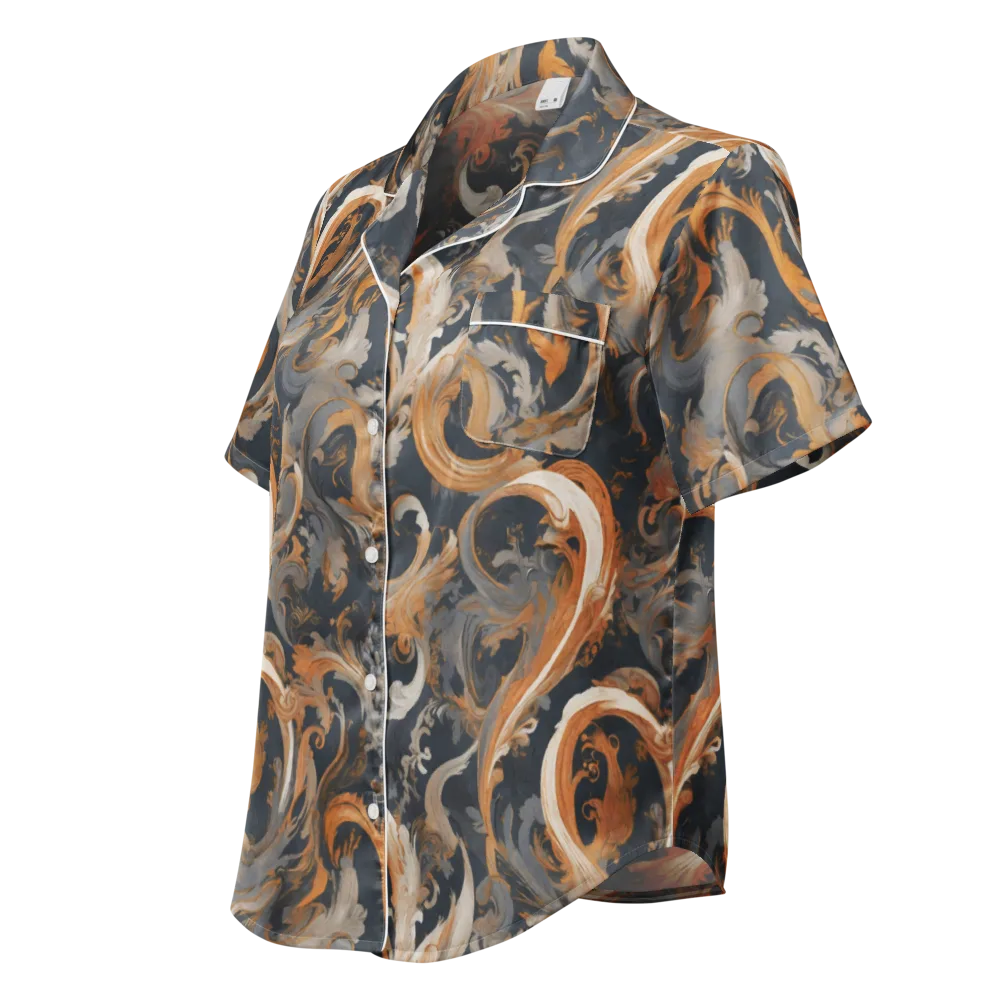 Nocturne Arabesque on Women's Short Sleeve Pajama Top — Left Front