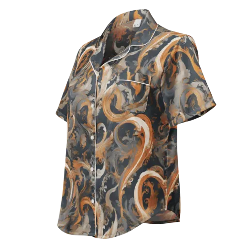 Nocturne Arabesque on a Women's Short Sleeve Pajama Top