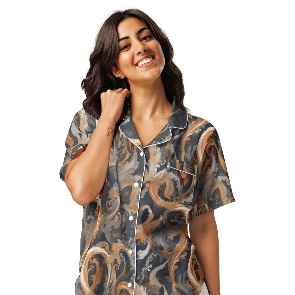 Nocturne Arabesque on Women's Short Sleeve Pajama Top — Front