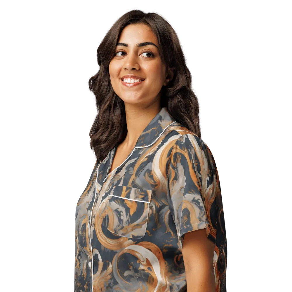 Nocturne Arabesque on Women's Short Sleeve Pajama Top — Left Front