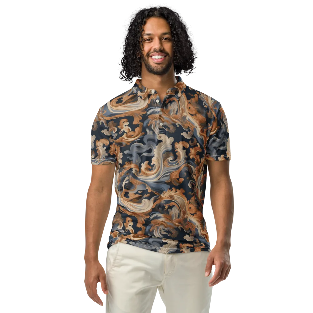 Rococo Tide on Men's Slim Fit Polo Shirt — Front