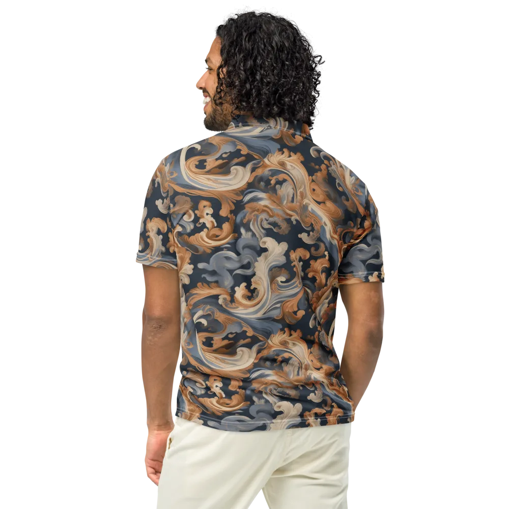 Rococo Tide on Men's Slim Fit Polo Shirt — Back