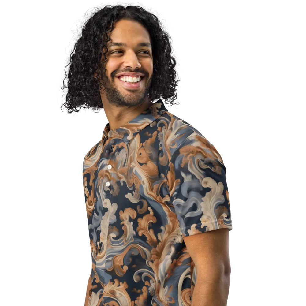 Rococo Tide on Men's Slim Fit Polo Shirt — Left Front