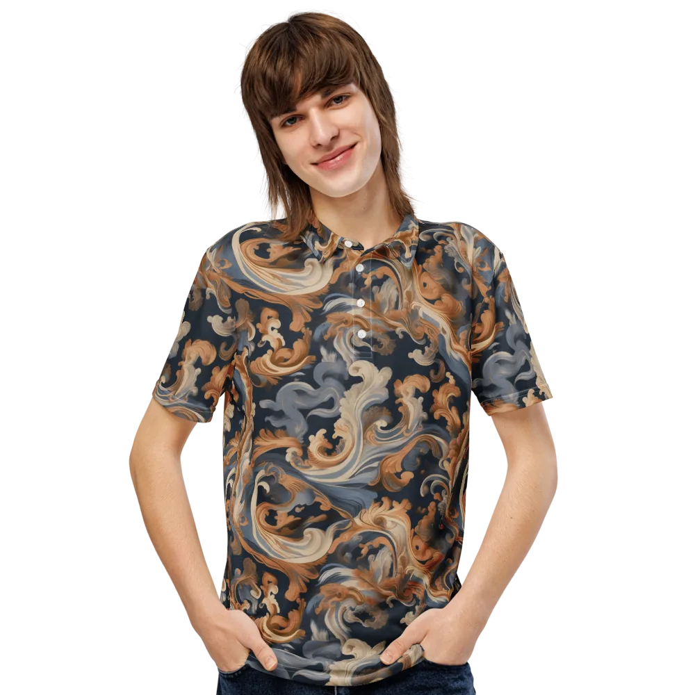Rococo Tide on Men's Slim Fit Polo Shirt — Front