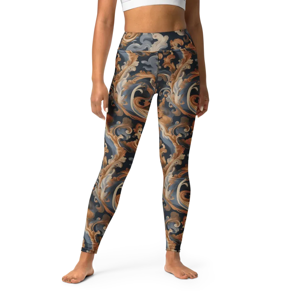 Rococo Tide on Yoga Leggings — Front