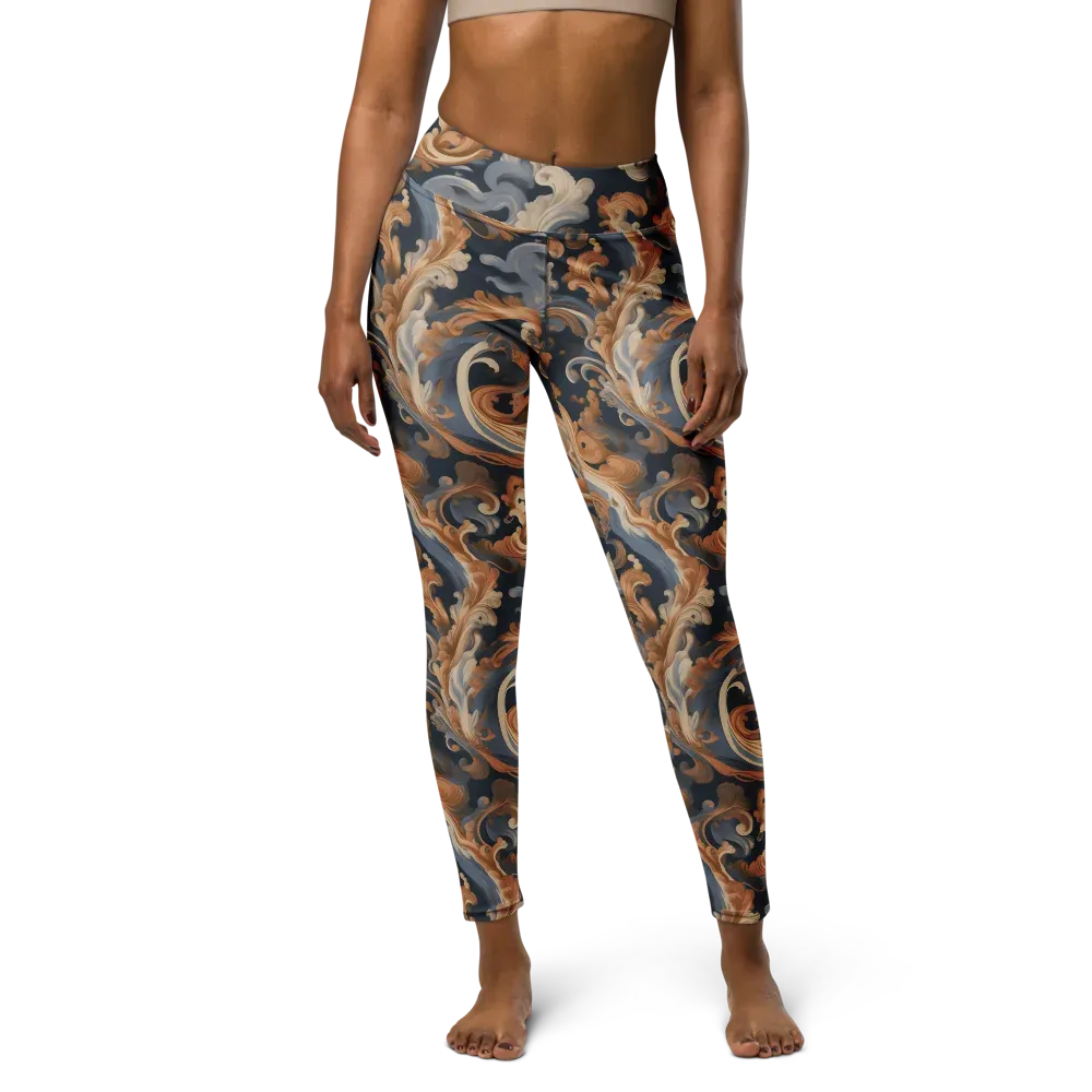 Rococo Tide on Yoga Leggings — Front