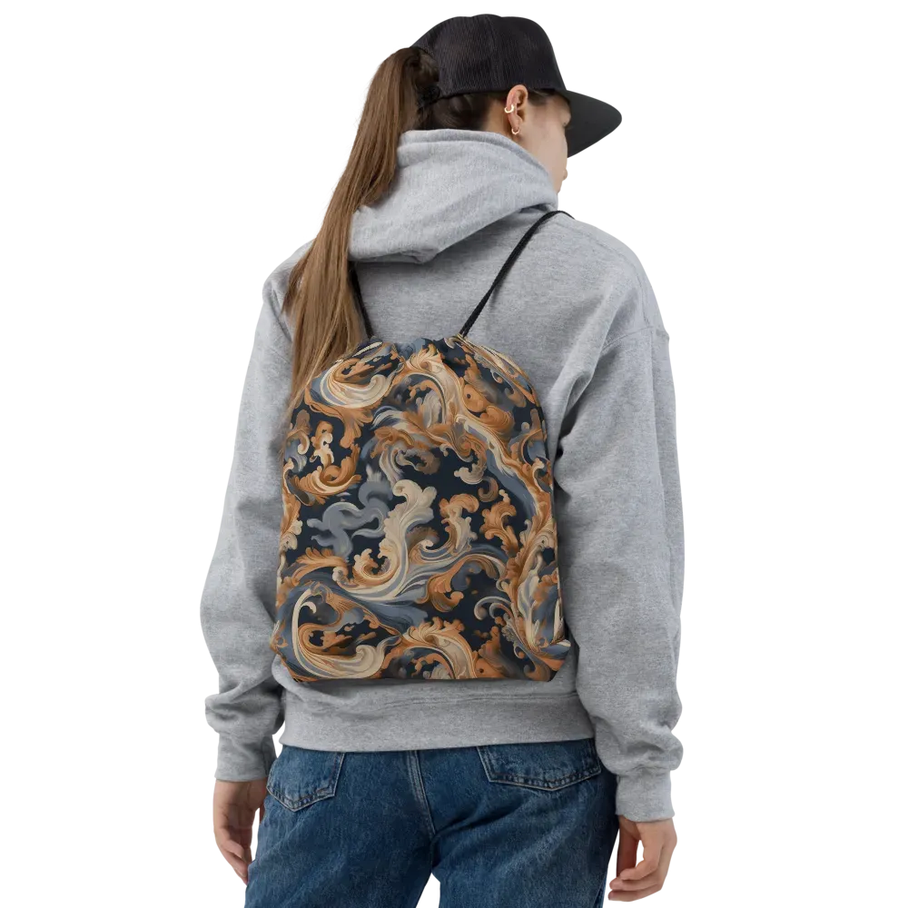 Rococo Tide on Drawstring Bag — Front