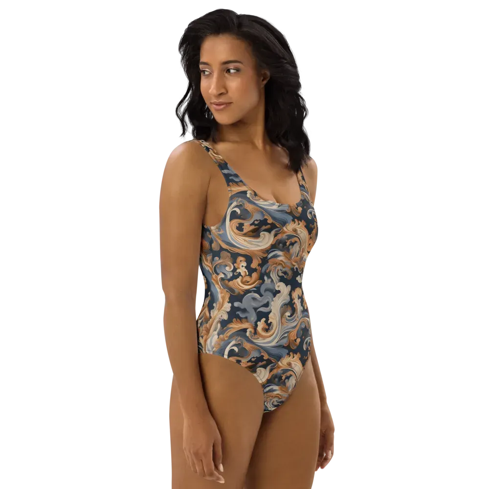Rococo Tide on One-Piece Swimsuit — Right