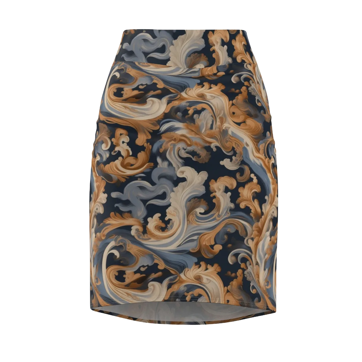 Rococo Tide on Pencil Skirt — Front